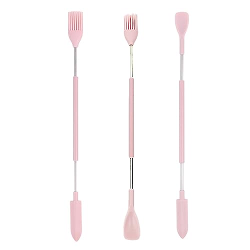 DDKY 3-teiliges Set Teigschaberl Klein Silikon Teigspachtel Set Hitzebeständig Frei und Nicht Stick, silikonpinsel klein，Spülmaschinengeeignet Mini Silikonspatel zum Kochen Backen Kuchendekorieren von DDKY