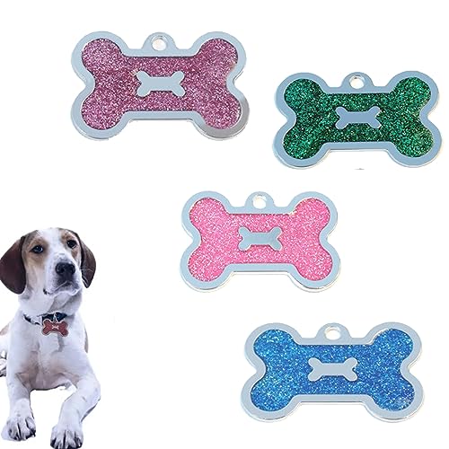 DDKY 4 Stück Personalisierte Hundemarke, Hundemarke Personalisiert,Hundeplakette Mit Gravur,Geeignet Für Katzen Und Hunde von DDKY