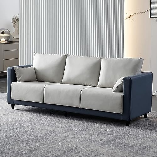 DDKYHU Doppelsofa, 120 cm, modernes, minimalistisches Sofa, mit dicken Kissen und Breiten Armlehnen (Farbe: Orange + Beige) von DDKYHU