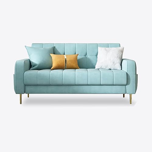 DDKYHU Doppeltes Stoffsofa, Kleiner Loungesessel für Zuhause, 2-Sitzer-Sofa, mit Kissen, grün (Farbe: weiß) von DDKYHU