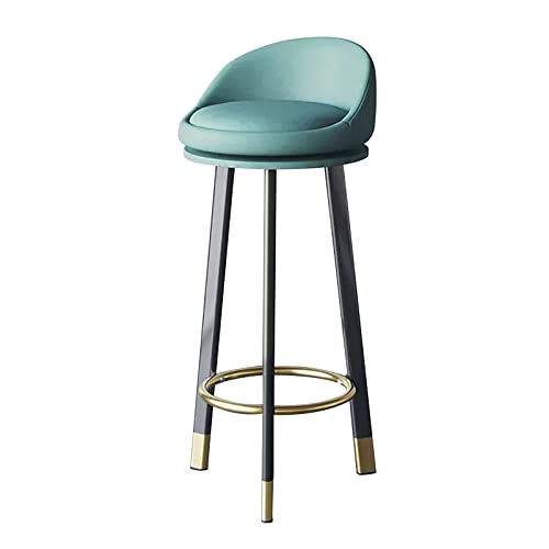 DDKYHU Drehbare Barhocker mit niedriger Rückenlehne, Barstuhl für Kücheninseln, Frühstückshocker in Thekenhöhe für Bars, Frühstück, Lounge, Pubs (blau, Sitzhöhe 70 cm) von DDKYHU