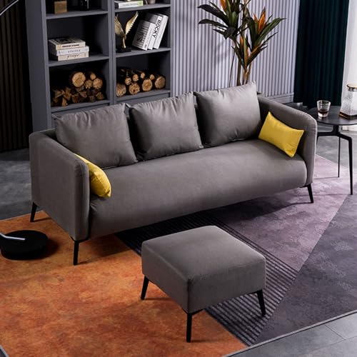 DDKYHU Kleines Doppelsofa, Massivholz, gepolsterte Couch aus hochelastischem Latexschaum, Metallfüße mit Kissen (Größe: Latex, Farbe: Weiß) von DDKYHU