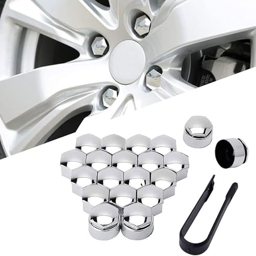 DDLLZDSP 20 Stück Radmutternkappen Schraubenabdeckungen für Opel Zafira Tourer C 2011-2019, Staubdicht Radmutterschutzabdeckung, Sechskant Reifenmutternabdeckungen Schraubenabdeckung,A/Silver-A/17mm von DDLLZDSP