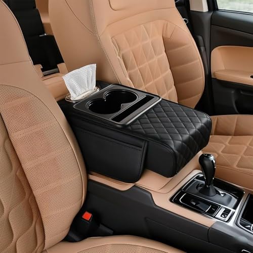 DDLLZDSP Auto Mittelarmlehnenbox Matte für Jaguar F-Type 2015-2018, Auto Armlehnen Aufbewahrungsbox Matte aus Memory Schaum, Wasserdicht Armlehnen Sitzbox Abdeckungsschutz,Black von DDLLZDSP