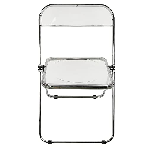 Esszimmerstühle 1er Set, Klappstuhl Stapelbarer, Acryl-Klappstühle, Küchenstuhl Mit Metallgestell, Esszimmer Dtühle Modern, Bequemer Esszimmerstuhl (Transparent - 1pc) von DDMINE