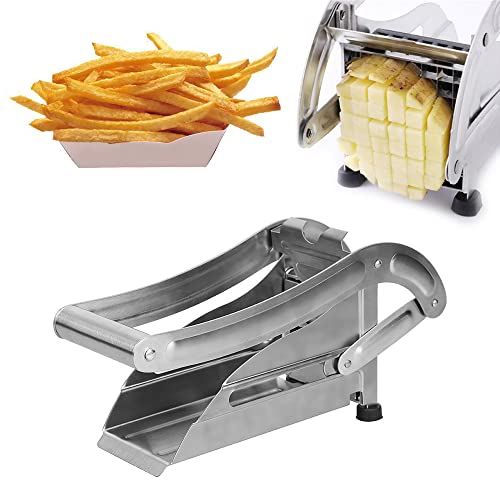 Pommesschneider, Professioneller Kartoffelschneider, mit 12mm und 9mm Klingen, Pommes-Frites-Schneider aus Edelstahl, Gemüseschneiden, Manuelles Potato Cutter, Rutschfest Pommes Frites Schneider Pommesschneider, Professioneller Kartoffelschneider, mit 12mm und 9mm Klingen, Pommes-Frites-Schneider aus Edelstahl, Gemüseschneiden, Manuelles Potato Cutter, Rutschfest Pommes Frites Schneider von DDMINE