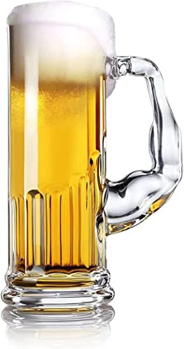 DDMMQS 590 ml Bierkrug mit Griff für Gefrierschrank, extra große Bierkrug Gläser für Männer, klassische lustige Form Bierkrug Glas für Bar, Alkohol, Getränke von DDMMQS
