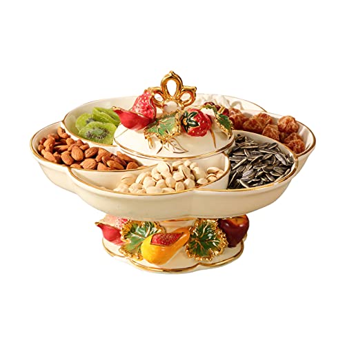 DDNGEJ Candy Display Plates,Fruit Bowl, Rotatable Fruit Plate Dried Fruit Bowl,7-Grid Nuts Dried Fruit Display Stand Compote Berry Storage Tray Tra DDNGEJ Candy Display Plates,Fruit Bowl, Rotatable Fruit Plate Dried Fruit Bowl,7-Grid Nuts Dried Fruit Display Stand Compote Berry Storage Tray Tra von DDNGEJ