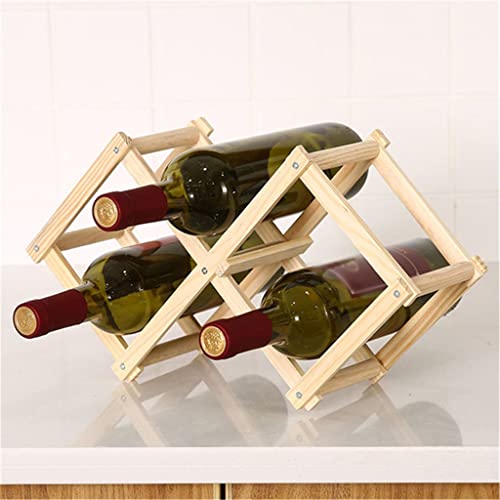 DDNGEJ Weinregal aus Holz für 3 Flaschen, Bar-Display, zusammenklappbares Weinregal aus Holz, Weinflaschenregal von DDNGEJ