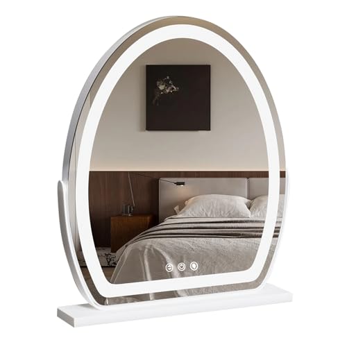 DDNKMDM Großer Schminkspiegel mit Beleuchtung LED Dimmbar Kosmetikspiegel mit 3 Lichtfarben schminktisch Spiegel mit Touch Steuerung von DDNKMDM