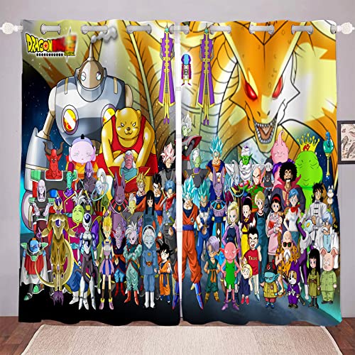 DDONVG Anime Dragon Verdunkelungsvorhang Wasserdichter Stoff Gardinen Für Kinderzimmer,Ösen Oben Für Gardinen, 3D-Digitaldruck 100% Polyester (5,183x160cm(BxH)/ 91.5x160cmx2) von DDONVG