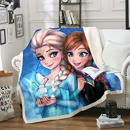 DDONVG Frozen Decke 150x200 cm Kuscheldecke Prinzessin Anna ELSA Kristoff Olaf Fleecedecke Kinder Sofadecke Wohndecken Mikrofaser (15,130 X 150 cm) von DDONVG