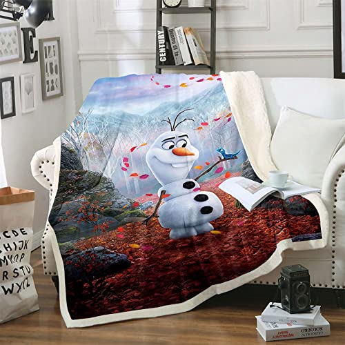 DDONVG Frozen Decke 150x200 cm Kuscheldecke Prinzessin Anna ELSA Kristoff Olaf Fleecedecke Kinder Sofadecke Wohndecken Mikrofaser (6,100 X 140 cm) von DDONVG