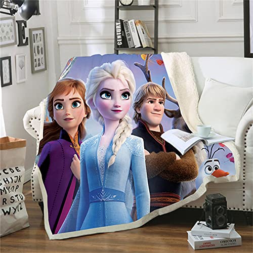 DDONVG Frozen Decke Anna Und ELSA Decke Kuscheldecke Flanell Kinder 3D-Digitaldruck Sonic Fleecedecke,Sofadecke Für Kinder Jugendliche (100x140cm,1) von DDONVG