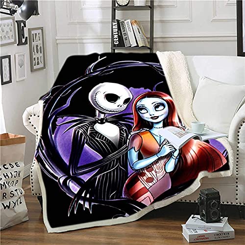 DDONVG The Nightmare Before Christmas Blanket 150 x 200 cm Cuddly Blanket Cartoon Soft Fluffy Fleece Blanket Warm Sofa Blanket Couch Blanket (14.150 x 200 cm) von DDONVG