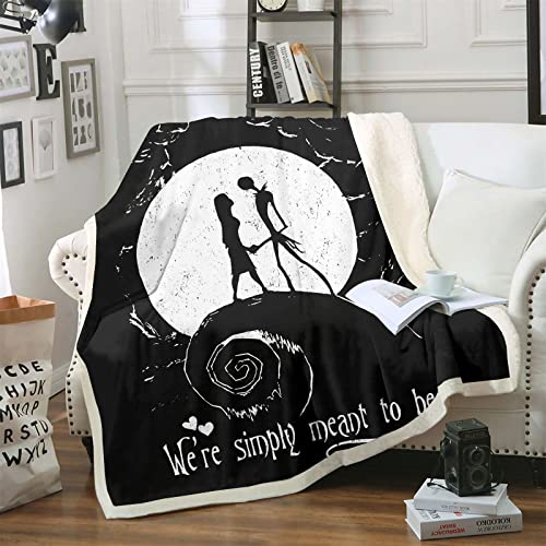 DDONVG The Nightmare Before Christmas Blanket 150 x 200 cm Cuddly Blanket Cartoon Soft Fluffy Fleece Blanket Warm Sofa Blanket Couch Blanket (10.150 x 200 cm) von DDONVG