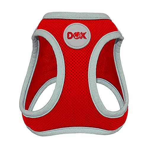 DDOXX Brustgeschirr Air Mesh, Step-In, reflektierend | viele Farben | für kleine, mittlere & mittelgroße Hunde | Hunde-Geschirr Hund Katze Welpe | Katzen-Geschirr Welpen-Geschirr | Rot, XS von DDOXX