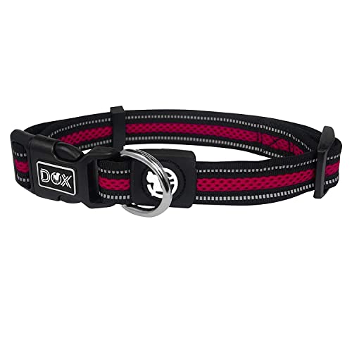 DDOXX Reflektierendes Airmesh Hundehalsband - Hund Reflektor Halsband - Verstellbar - Wasserfest - Gepolstert - Neon Grün - Mitwachsend - Hundehalsband - M, Rosa, led hundehalsband von DDOXX
