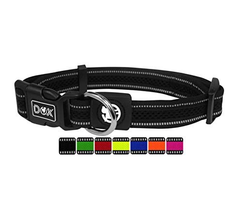 DDOXX Reflektierendes Airmesh Hundehalsband - Stabiles und Verstellbares Welpenhalsband für alle Größen - S (Schwarz) von DDOXX