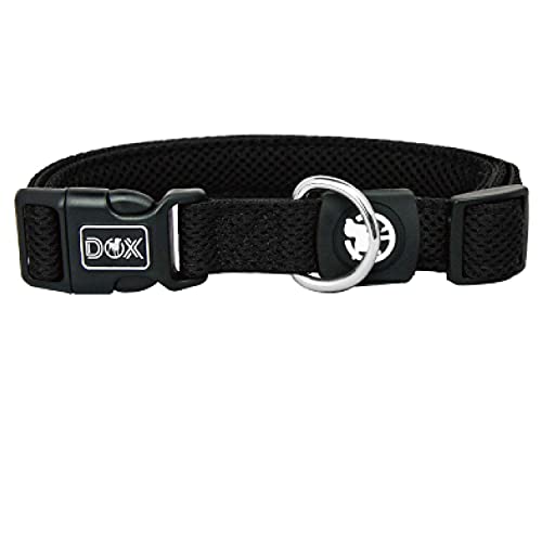 DDOXX Hundehalsband Air Mesh, verstellbar, gepolstert | viele Farben | für kleine & große Hunde | Halsband Hund Katze Welpe | Hunde-Halsbänder | Katzen-Halsband Welpen-Halsband klein | Schwarz, XS von DDOXX