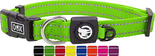 DDOXX Reflektierendes Nylon Hundehalsband - Stabiles und Verstellbares Welpenhalsband für alle Größen - L (Grün) von DDOXX