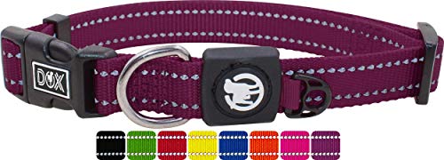 DDOXX Reflektierendes Nylon Hundehalsband - Stabiles und Verstellbares Welpenhalsband für alle Größen - L (Lila) von DDOXX