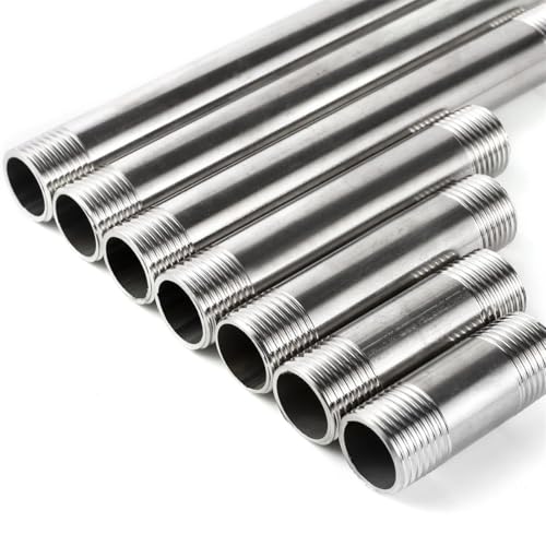 Schlauchverlängerungsanschluss, Edelstahl 1/2" 3/4" 1" Außengewinde Rohranschluss Innengewinde Endkappe 5-30cm Duschstangen-Verlängerungsrohr Bewässerungsarmaturen(15cm Pipe 1 inch) von DDQCNZPMY