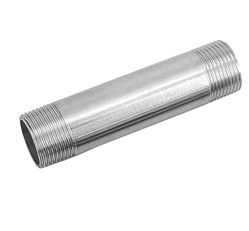 Schlauchverlängerungsverbinder, 1 Stück 1/8"~ 4" 100~500 mm 304 Edelstahl Doppelter Außendraht-Verlängerungsrohrverschraubung Rohrverbinder(1.2",100mm) von DDQCNZPMY