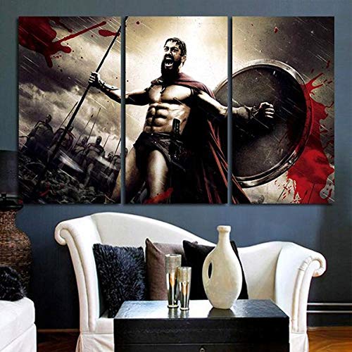 DDSDA 3 Teile Leinwand-Bild 3x50x70cm (Gesamt 150x70cm) Verwundeter Leonidas Wandbilder,Kunstdruck,Wohnzimmer Dekor,Kreatives Geschenk 3 Teiliges Leinwand Bild Frames von DDSDA