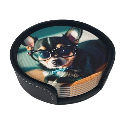 Chihuahua Hund Gläser Tischdekoration Untersetzer Getränke Bier Kaffee Untersetzer Geeignete Arten Tassen Heiß & Kalt Set von 6 von DDSFvbv