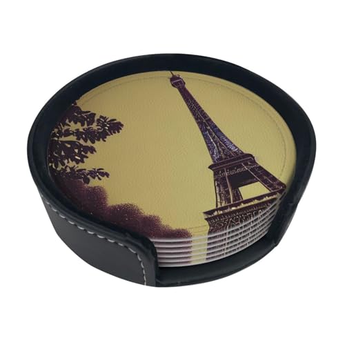 Eiffelturm Paris Tischdekoration, Untersetzer für Getränke, Bier, Kaffee, geeignet für Tassen, heiß und kalt, 6 Stück Eiffelturm Paris Tischdekoration, Untersetzer für Getränke, Bier, Kaffee, geeignet für Tassen, heiß und kalt, 6 Stück von DDSFvbv