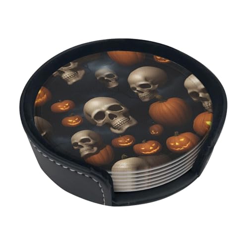 Halloween-Untersetzer, Totenkopf-Design, Untersetzer, Getränke, Bier, Kaffee, geeignet für Tassen, heiß und kalt, 6 Stück Halloween-Untersetzer, Totenkopf-Design, Untersetzer, Getränke, Bier, Kaffee, geeignet für Tassen, heiß und kalt, 6 Stück von DDSFvbv