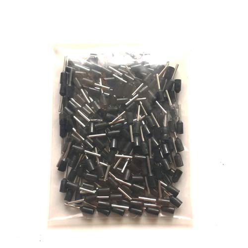100 Stück isolierte Kabelendklemmen vom Typ VE – 22 AWG 0,5 mm² elektrische Crimpverbinder aus Messing – E0508 Kabelhülsen(Blacke) von DDSTTLK