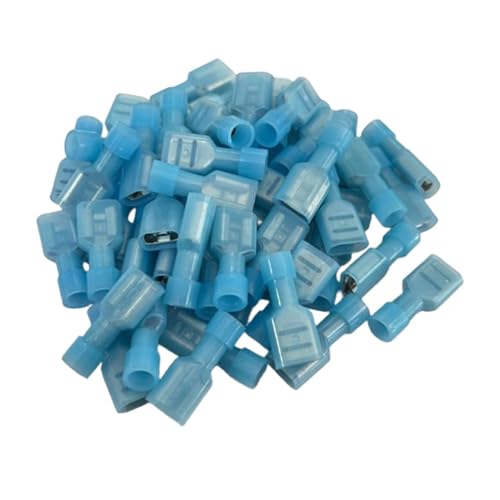 500 Stück hochtemperaturbeständige Crimp-Kabelverbinder aus Nylon – 22-16/16-14/12-10 Klemmen for elektrische Verbindungen(Blue) von DDSTTLK