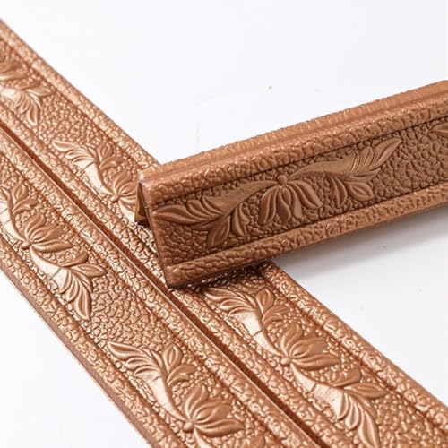 DDSTTLK Selbstklebende, wasserdichte Sockelleiste – 4,6 m lange, faltbare Zierstreifen for Türen, Fensterrahmen und Fußleisten, 1 Stück(Dark Copper,W12cm) von DDSTTLK