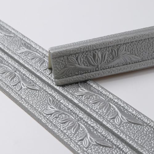 DDSTTLK Selbstklebende, wasserdichte Sockelleiste – 4,6 m lange, faltbare Zierstreifen for Türen, Fensterrahmen und Fußleisten, 1 Stück(Gray,W8cm) von DDSTTLK