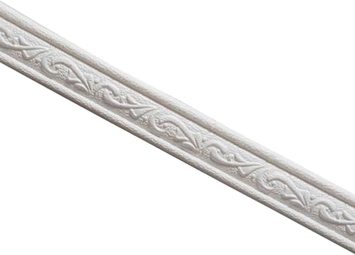 DDSTTLK Selbstklebende Wandleiste mit 3D-Muster – Flexible Formleiste – Wasserdichte und abnehmbare Sockelleiste – 1 Stück(White) von DDSTTLK