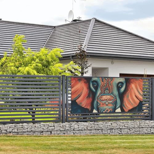 Abstrakte Elefantenbanner und Schilder, Wandbehang, Banner mit Seil zum Aufhängen, 61 x 129 cm, Party-Banner, Schild, Poster, Party-Hintergründe, Innen- und Außenbereich, Neujahr, Abschlussfeier von DDTKLSNV