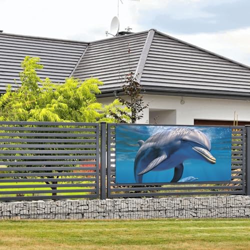 Banner und Schilder, Motiv: Delfin, Meerestiere, Wandbehang, Banner mit Seil zum Aufhängen, 61 x 129 cm, Party-Banner, Schild, Poster, Party-Hintergründe, Innen- und Außenbereich, Neujahr Banner und Schilder, Motiv: Delfin, Meerestiere, Wandbehang, Banner mit Seil zum Aufhängen, 61 x 129 cm, Party-Banner, Schild, Poster, Party-Hintergründe, Innen- und Außenbereich, Neujahr von DDTKLSNV