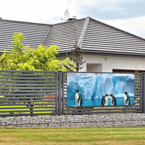 Banner und Schilder, Motiv: Pinguine auf dem Eisberg, Wandbehang, Banner mit Seil zum Aufhängen, 89 x 180 cm, Party-Banner, Schild, Poster, Party-Hintergründe, Innen- und Außenbereich, Neujahr Banner und Schilder, Motiv: Pinguine auf dem Eisberg, Wandbehang, Banner mit Seil zum Aufhängen, 89 x 180 cm, Party-Banner, Schild, Poster, Party-Hintergründe, Innen- und Außenbereich, Neujahr von DDTKLSNV