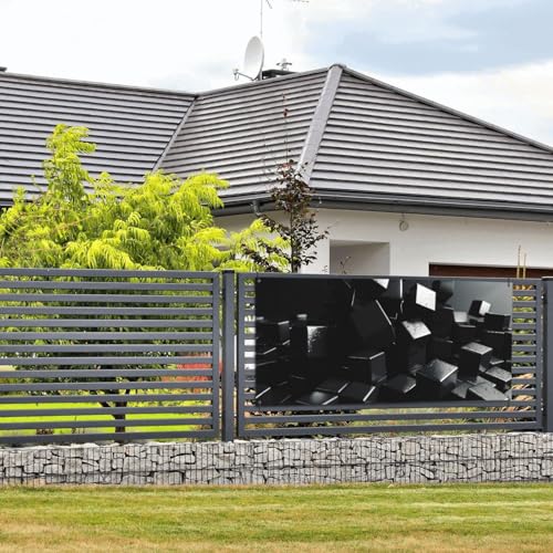 Banner und Schilder, Wanddekoration, Motiv: schwarze Würfel, Flagge mit Seil zum Aufhängen, 89,9 x 180,9 cm, Party-Banner, Schild, Poster, Party-Hintergründe, Innen- und Außenbereich, Neujahr Banner und Schilder, Wanddekoration, Motiv: schwarze Würfel, Flagge mit Seil zum Aufhängen, 89,9 x 180,9 cm, Party-Banner, Schild, Poster, Party-Hintergründe, Innen- und Außenbereich, Neujahr von DDTKLSNV