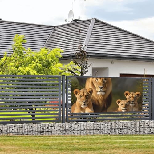 Banner und Schilder der Löwenfamilie, Wandbehang, Banner mit Seil zum Aufhängen, 61 x 129 cm, Party-Banner, Schild, Poster, Party-Hintergründe, Innen- und Außenbereich, Neujahr, Abschlussfeier von DDTKLSNV