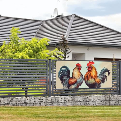 Banner und Schilder mit Hahn und Henne zum Aufhängen, Banner mit Seil zum Aufhängen, 89 x 180 cm, Party-Banner, Schild, Poster, Party-Hintergründe, Innen- und Außenbereich, Neujahr, Abschlussfeier von DDTKLSNV