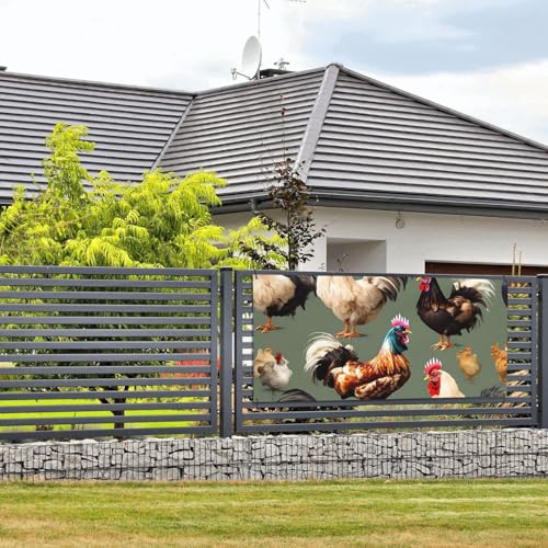 Banner und Schilder mit Huhn und Hahn zum Aufhängen, Banner mit Seil zum Aufhängen, 61 x 129 cm, Party-Banner, Schild, Poster, Party-Hintergründe, Innen- und Außenbereich, Neujahr, Abschlussfeier Banner und Schilder mit Huhn und Hahn zum Aufhängen, Banner mit Seil zum Aufhängen, 61 x 129 cm, Party-Banner, Schild, Poster, Party-Hintergründe, Innen- und Außenbereich, Neujahr, Abschlussfeier von DDTKLSNV
