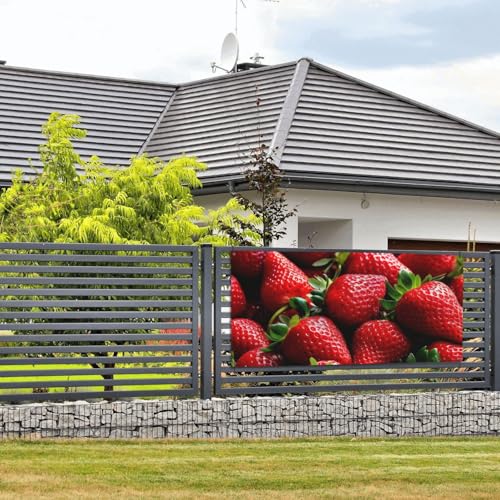 Banner und Schilder mit frischen Erdbeeren, Wandbehang, Banner mit Seil zum Aufhängen, 89,9 x 180,9 cm, Party-Banner, Schild, Poster, Party-Hintergründe, Innen- und Außenbereich, Neujahr Banner und Schilder mit frischen Erdbeeren, Wandbehang, Banner mit Seil zum Aufhängen, 89,9 x 180,9 cm, Party-Banner, Schild, Poster, Party-Hintergründe, Innen- und Außenbereich, Neujahr von DDTKLSNV
