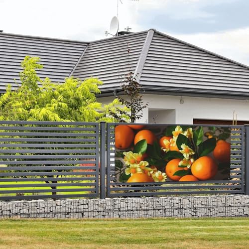 Banner und Schilder mit gelben Blüten und orangefarbenen Früchten, Wandbehang, Banner mit Seil zum Aufhängen, 61 x 129 cm, Party-Banner, Schild, Poster, Party-Hintergründe, Innen- und Außenbereich Banner und Schilder mit gelben Blüten und orangefarbenen Früchten, Wandbehang, Banner mit Seil zum Aufhängen, 61 x 129 cm, Party-Banner, Schild, Poster, Party-Hintergründe, Innen- und Außenbereich von DDTKLSNV