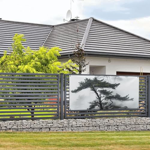 Banner und Schilder mit nebligem Bergkieferbaum, Wandbehang, Banner mit Seil zum Aufhängen, 61 x 129 cm, Party-Banner, Schild, Poster, Party-Hintergründe, Innen- und Außenbereich, Neujahr von DDTKLSNV