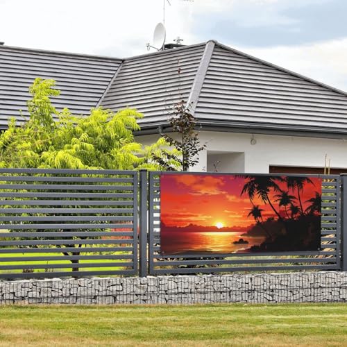 Banner und Schilder mit tropischem Sonnenuntergang, Wandbehang, Banner mit Seil zum Aufhängen, 61 x 129 cm, Party-Banner, Schild, Poster, Party-Hintergründe, Innen- und Außenbereich, Neujahr Banner und Schilder mit tropischem Sonnenuntergang, Wandbehang, Banner mit Seil zum Aufhängen, 61 x 129 cm, Party-Banner, Schild, Poster, Party-Hintergründe, Innen- und Außenbereich, Neujahr von DDTKLSNV
