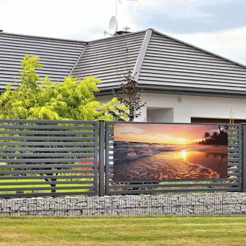 Banner und Schilder mit tropischem Strand-Sonnenuntergang, mit Seil zum Aufhängen, 89 x 180 cm, Party-Banner, Schild, Poster, Party-Hintergründe, Innen- und Außenbereich, Neujahr, Abschlussfeier von DDTKLSNV