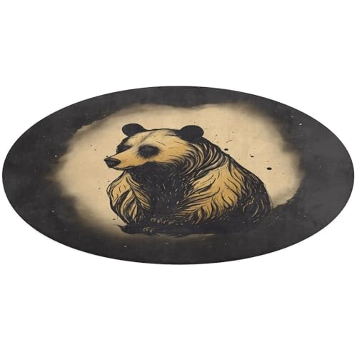Black Bear runder Teppich, rutschfest, weich, waschbar, saugfähig, für Küche, Schlafzimmer, Badezimmer, Heimdekoration, 61 x 61 cm Black Bear runder Teppich, rutschfest, weich, waschbar, saugfähig, für Küche, Schlafzimmer, Badezimmer, Heimdekoration, 61 x 61 cm von DDTKLSNV